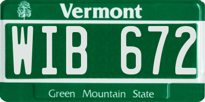 VT license plate WIB672