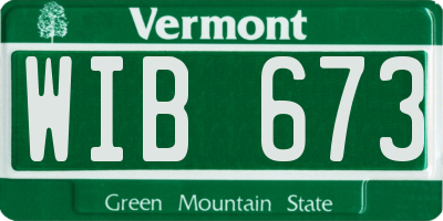 VT license plate WIB673