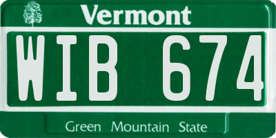 VT license plate WIB674