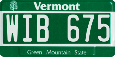 VT license plate WIB675