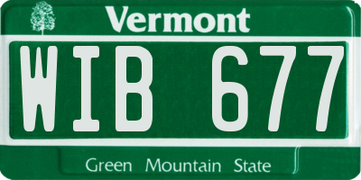 VT license plate WIB677
