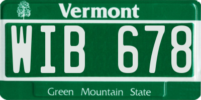 VT license plate WIB678