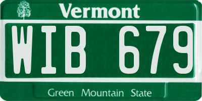 VT license plate WIB679