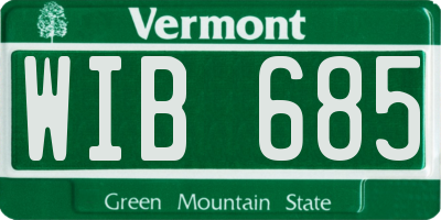 VT license plate WIB685