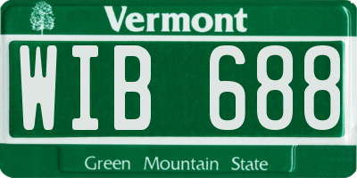 VT license plate WIB688