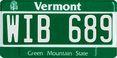 VT license plate WIB689