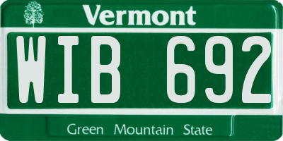 VT license plate WIB692