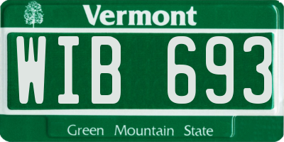VT license plate WIB693