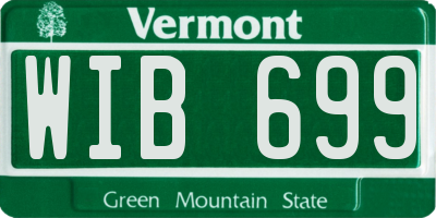 VT license plate WIB699