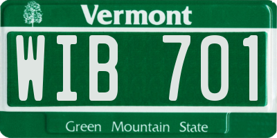 VT license plate WIB701