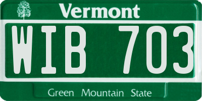 VT license plate WIB703