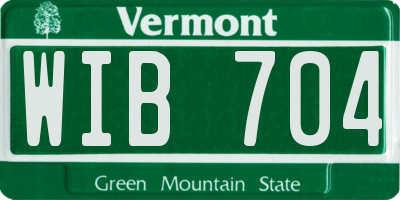VT license plate WIB704