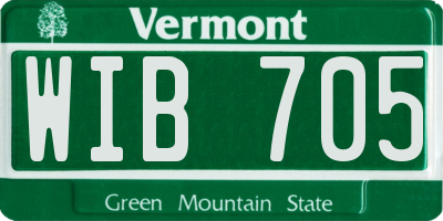 VT license plate WIB705