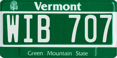 VT license plate WIB707
