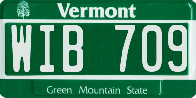 VT license plate WIB709