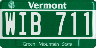 VT license plate WIB711