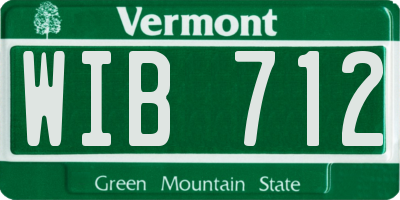 VT license plate WIB712
