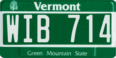 VT license plate WIB714