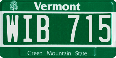 VT license plate WIB715