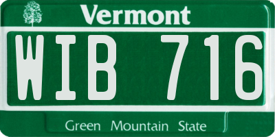VT license plate WIB716