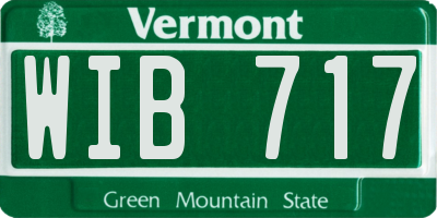 VT license plate WIB717