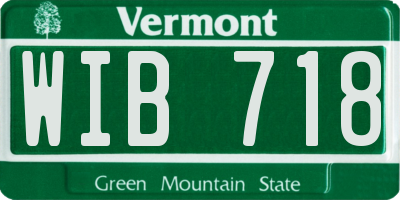 VT license plate WIB718