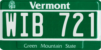 VT license plate WIB721
