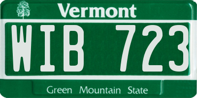 VT license plate WIB723