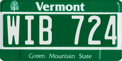 VT license plate WIB724