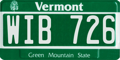 VT license plate WIB726