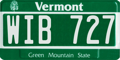 VT license plate WIB727