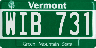 VT license plate WIB731