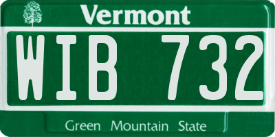 VT license plate WIB732