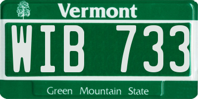 VT license plate WIB733