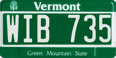VT license plate WIB735