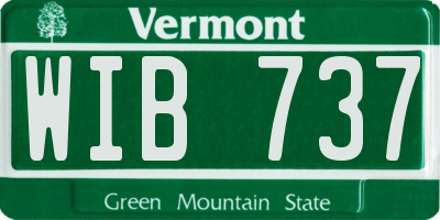 VT license plate WIB737