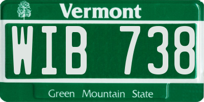 VT license plate WIB738