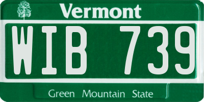 VT license plate WIB739