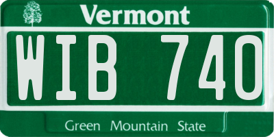 VT license plate WIB740