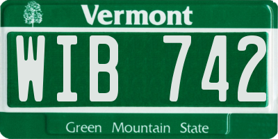 VT license plate WIB742