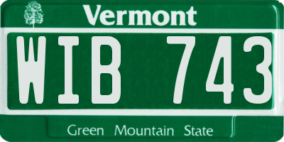 VT license plate WIB743