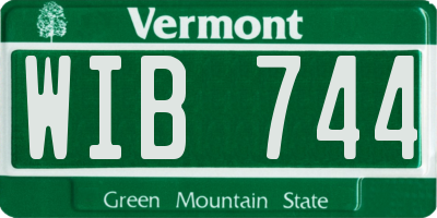 VT license plate WIB744