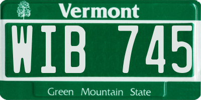 VT license plate WIB745