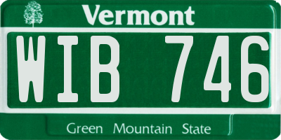 VT license plate WIB746