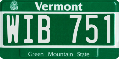 VT license plate WIB751