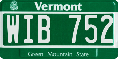VT license plate WIB752