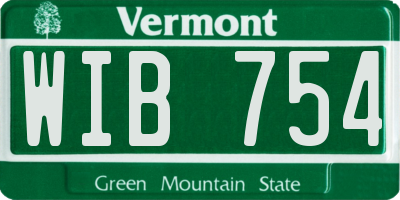 VT license plate WIB754