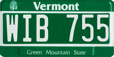 VT license plate WIB755