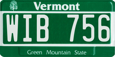 VT license plate WIB756