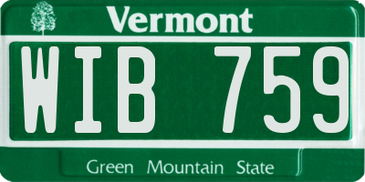 VT license plate WIB759